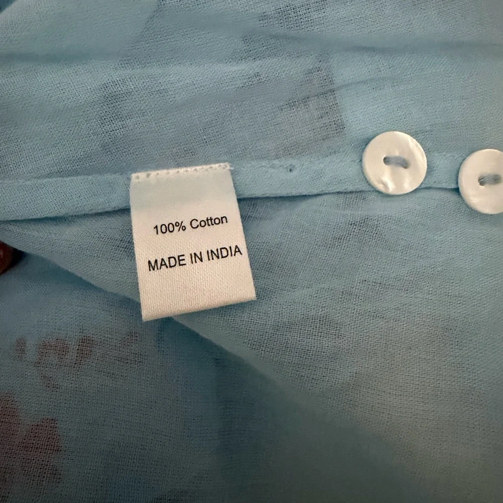 Banjanan FlLight Blue Floral Print Tiered Maxi Dress Women’s Medium - Picture 7 of 8